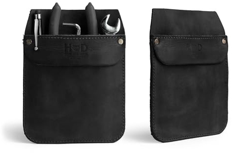 Hide & Drink, Strapazierfähige Leder-Arbeitstasche für Werkzeuge/Stifte, Jeans-Rückentasche zum schnellen Greifen von Arbeitsmitteln, Büro- und Arbeitsutensilien, handgefertigt