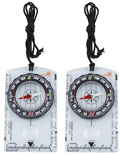 AceCamp Kompass Outdoor Premium Portable Karten-kompass mit Funktion, Navigation Tools für Camping Wandern, transparent 3128