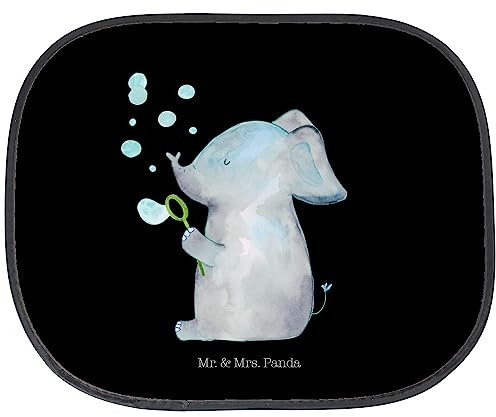 Mr. & Mrs. Panda Auto Sonnenschutz Elefant Seifenblasen - Geschenk, Rüsseltier, Sonnenschutzfolie, Sonnenschutz Auto, Liebe, Autosonnenschutz, Sonne
