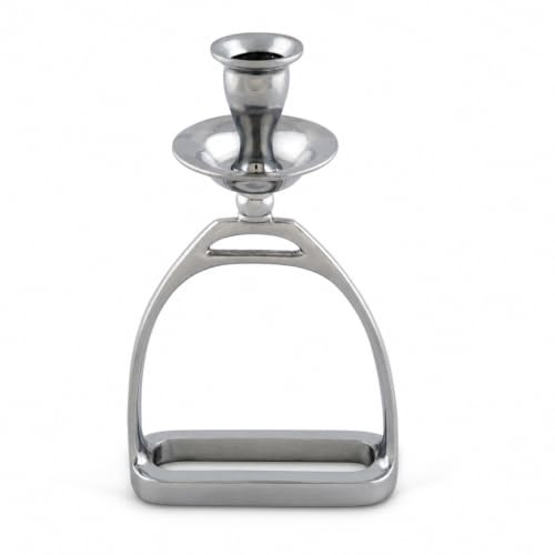 Arthur Court Equestrian Steigbügel-Kerzenständer, Aluminiumguss, poliert, für Heimdekoration, 20,3 cm hoch
