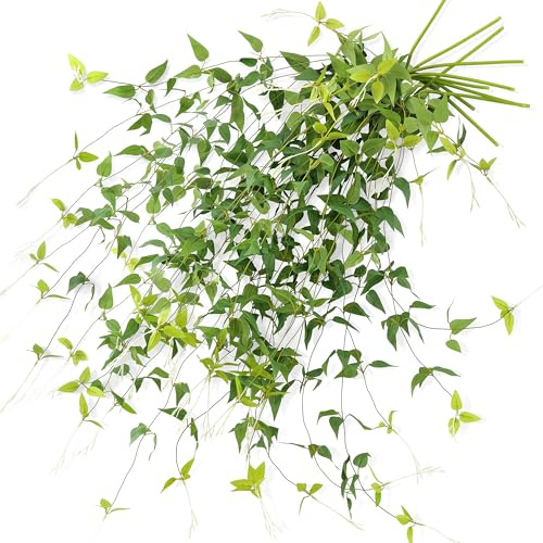 FiveSeasonStuff 10 Stems Artificial Silk Clematis Fake Leaves Décor Garland | Fall Garland Greenery Leaves| Vine Floral Arrangement Accessories for Wall Hanging Backdrop Bouquet