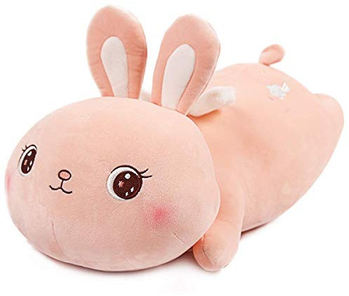 ARELUX 21.7 Pink Stuffed Animal Pillow,Easter Bunny Plush Soft Hugging Toys,Cute Rabbit Doll Throw Pillow with Wings, Gifts for Girls Kids Birthday