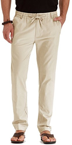 Sailwind Men's Drawstring Linen Pants Casual Summer Beach Loose Trousers