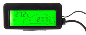Tanmo Le Mini thermomètre extérieur d'intérieur d'affichage d'affichage à Cristaux liquides de Voiture de Digital 12V véhicule Le capteur de câble de 1.5m