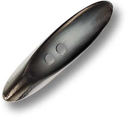 4er Set flache Knebelknöpfe aus Kunststoff in glänzend silber und grau meliert - günstigere B-WARE! Ø: ca. 18x75mm!