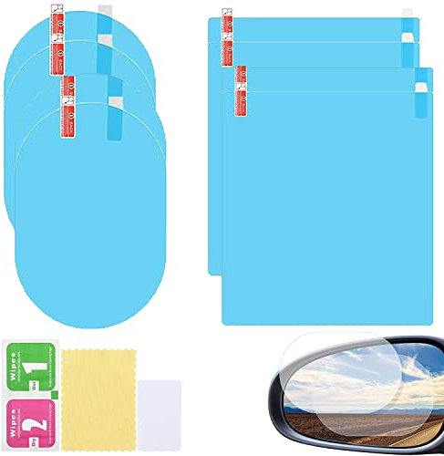 Film anti-pluie pour fenêtre latérale de rétroviseur de voiture,film étanche pour miroir de voiture,film anti-buée pour verre de salle de bain,film de protection pour fenêtre autocollant étanche(8pcs)