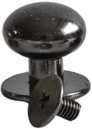 Buchschrauben 8mm | 10 Stück | Farbe: gunmetal grey | Schraubnieten für Leder basteln | Hülsenmutter + Schrauben | nieten 5mm – 12mm verfügbar | nieten zum schrauben | Chicago schrauben/Kopfnieten