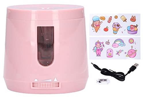 TOTITOM Elektrischer Bleistiftspitzer, doppelte Leistung, verstellbare Dicke, kleiner automatischer Spitzer, Spitzer, perfekt für Lehrer und Zuhause (rosa)