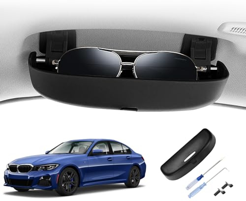 BIBIBO Brillenetui kompatibel mit BMW 1er 3er 5er 7er X1 X3 X5 X7 – Sonnenblendenhalter für Sonnenbrillen, Auto-Innenraum Organizer