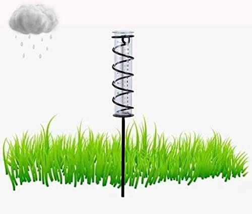WOOPTOR Rain Gauge, Outdoor Glass Rain Gauge Metal Frame, Detachable Rain Guage for Garden, Yard, Deck, Lawn, Landscape, pond, farmland