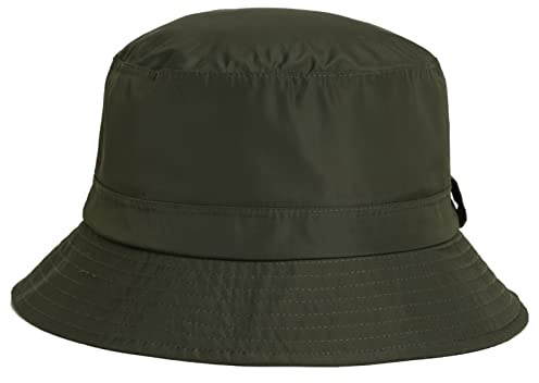 Comhats Waterproof Bucket Sun Rain Hat for Mens Womens Golf Safari Ladies UPF 50+ Packable Windproof Chin Strap Army Green Medium