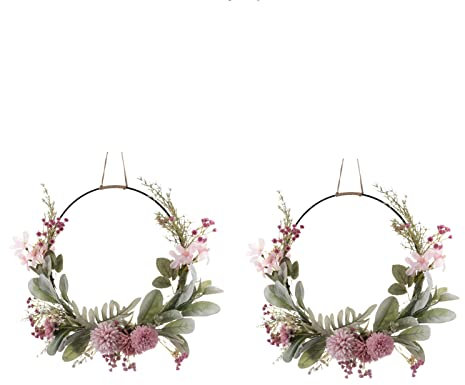 pologmase Türkranz Deko, Frühlingskranz, Frühlings Türkranz mit Orchideen Chrysantheme Blumen und grünen Zweigen, Bunte Haustür Aufhänger Dekorationen für Frühlings Sommer Festival