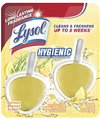 Lysol Automatic In-The-Bowl Toilet Cleaner, Cleans and Freshens Toilet Bowl, Lemon Breeze Scent, (Pack of 8)
