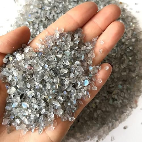 MOBSAN Quartz de Roche de Gravier de Pierre de Lune Grise de Cristal Naturel de 50g approprié à l'arrangement des Jardins et des fontaines d'aquarium de Stuffers de Vase Gravier (Size : 8-12mm)