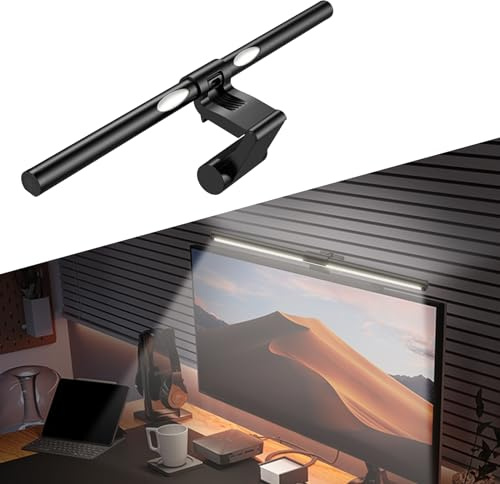 SKRFIRE Monitor Light Bar for Eye Care, Computer Screen Light Bar with Asymmetric Lighting for 17-35 inch Monitors, No Screen Glare LED Desk Lamp, Stepless Dimming Touch Bar for Home Office (Basic)