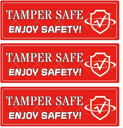 Tamper Safe Stickers Tamper-Evident Label Seals 1.5 x 4 Inch - Tamper Evident Proof Seals for Food Safety to-Go Drink Stickers with Secure Enjoy Safety 250 Pcs