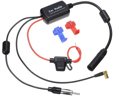 Amplificador de Señal de Antena FM AM DAB DAB+ para Coche, Receptor de Radio 12V-24V SMB a DIN, Adaptador para Automóvil Audio Estéreo