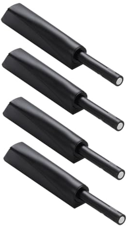 HOMOCONO 4piezas Pestillo De Presión Para Puertas De Gabinetes Negro Sistema Push to Open Con Amortiguador Silencioso Para Alacenas Cocina y Muebles