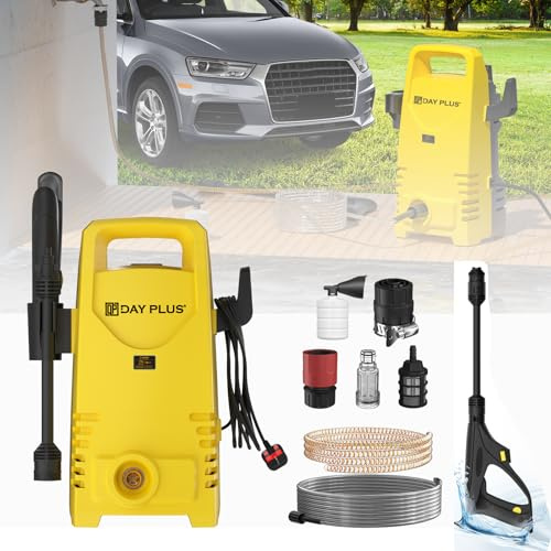 Rondella ad alta pressione Jet Wash, idropulitrice elettrica da giardino 1100 W, idropulitrice portatile con tubo da 55 bar/7 m, attrezzi da giardino con ugello 3 in 1 per cortile/auto/moto