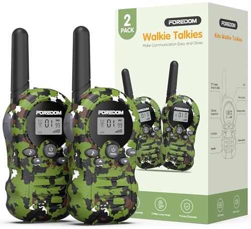 FOREDOM Walkie Talkies für Kinder Walkie Talkies Funkgeräte Set Spielzeug für Jungen & Mädchen 3-12 Jahre, Geschenke Outdoor-Abenteuer – 2er Set