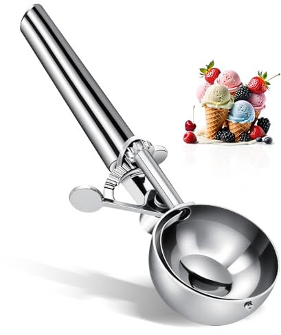 Soobeeke Cookie Scoops for Baking - 2 oz Cookie Dough Scoop, High-Quality Stainless Steel, Ergonomic Handle, Easy Clean, Dishwasher Safe - Perfect Cookie Scoop for Bakers, Chefs & Ice Cream Lovers