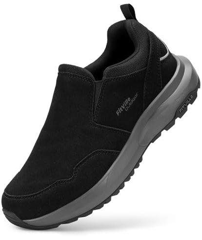 FitVille Extra Wide Slip-On Trainers for Men Comfortable Outdoor Walking Hiking Shoes, Foot Pain Relief | FitVille Extra Wide Width Mens Slip-on Trainers, Outdoor Walking Shoes