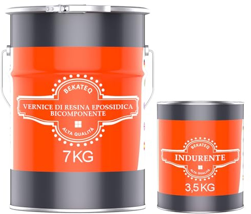 BEKATEQ Sigillante in resina epossidica trasparente 6kg Vernice per pavimenti ad alta resistenza per interni & esterni │ Per pavimenti di garage, uffici e industrie │ Resina bicomponente BK-400EP