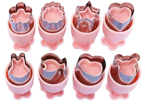 DeryArcle 8 Pcs Mini Cookie Cutters, Tiny Ravioli Dumplings Butterfly Pasta Maker, Heart Rabbit Flower Bear Star Fish Biscuits Mold, Baking Fruit Vegetable Bread Fondant Tools