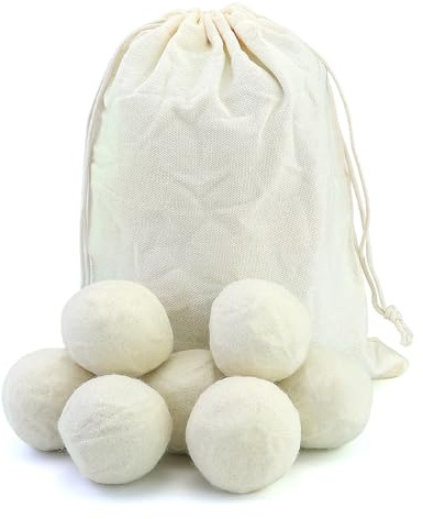 7 alles de séchage en laine,5 cm Grande boule de séchage Pour machine à laver,En laine,Adoucissant naturel- Pour sèche-linge,Blanc