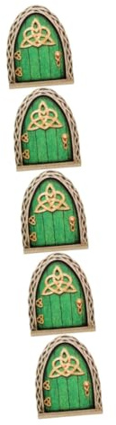 Toyvian 5 Piezas Puerta Madera Miniatura Jardín Decoración de Puerta Madera Árbol Accesorio de Jardín Duradero y Único