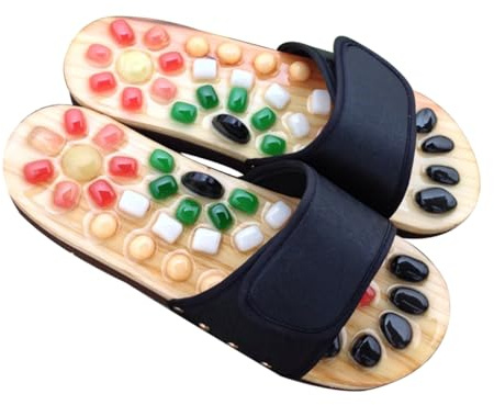 WRITWAA Massagetofflor Akupunkturtofflor För Fottryckspunkt Spa-Massageskor Sandaler Tofflor För Akupunktur Sandaler Massagesandaler