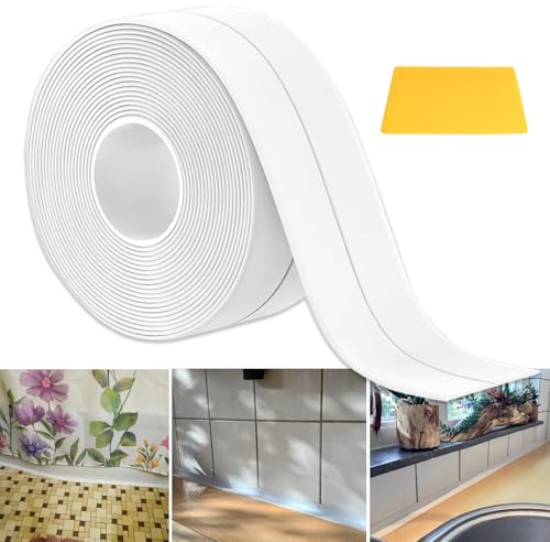 Weichsockelleiste Selbstklebend Weiß 3x3cm 6M Sockelleiste Selbstklebende PVC Weichsockelleiste Flexibel Fussleisten Selbstklebend Flexible Knickleiste für Küche Bad Badezimmer