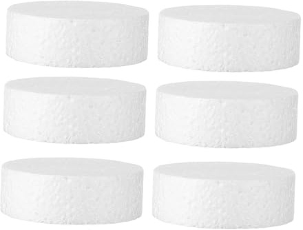 UKCOCO 6 Círculos De Espuma Redondos Para Manualidades Poliestireno Expandido Discos De Espuma Para Manualidades De Tartas Blancos