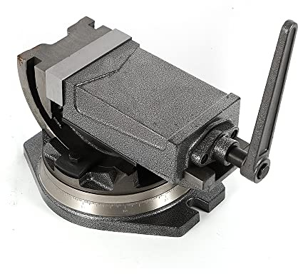 Station de vissage mécanique de précision 125 mm inclinable orientable à 360° avec pince de table, force de serrage 24KN en acier forgé pour fraisage, perçage, usinage CNC