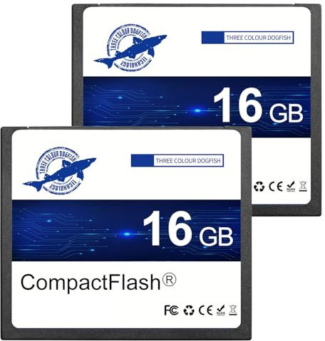 Dogfish Compact Flash Scheda di Memoria 16GB 2PACK 400X, CF Card Tipo I per Fotocamera Digitale, DSLR e Fotografia Professionale