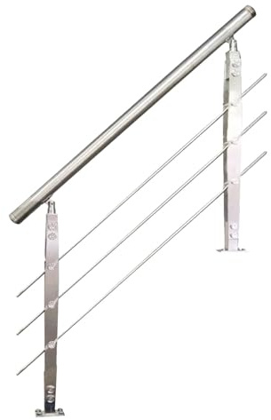 Barandillas de acero inoxidable 304 para exteriores e interiores y kit de barandillas para escaleras exteriores para porches de hormigón. (100cm/39.4in)