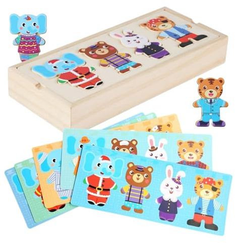 Magnetische Anziehpuppen Holzpuzzle Sicher Nicht Toxisch Spielzeug Vorschule Sortieren Zuordnen Lernen Aktivität Zuhause Schule Reise Strecke Unterwegs Kreativ Set