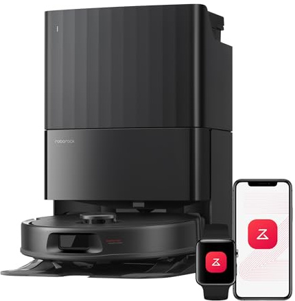 roborock Qrevo S Pro Saugroboter mit Wischfunktion, verbessert von QV 35A, 18.500 Pa, 75 °C Heißwasser-Moppreinigung, Anti-Tangle System, Reactive Tech Hindernisvermeidung, All-in-One Dock (Schwarz)