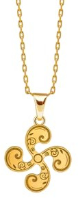TALISMAN JEWELLERY Pendentif plaqué or 3 microns 18 carats - Lauburu, croix basque (18 mm)