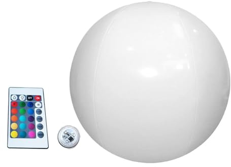 LED Pool Ball - 40cm Waterproof Inflatable summer Game Toy - with Remote Control Swimming Pool Balls,for Kids Adults Family Party Swimming Summer Outdoor Night