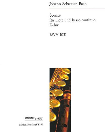 Partitions classique EDITION BREITKOPF BACH J.S. - SONATE E-DUR BWV 1035 - FLUTE, BASSE CONTINUE Flûte traversière