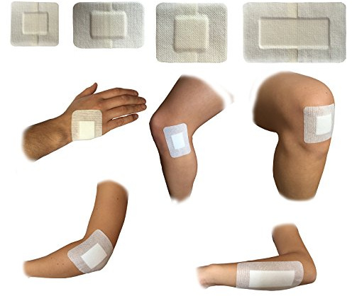 PREMIUM MEDICAL GRADE 100% STERILE LARGE WOUND CUT BURN DRESSINGS PLASTERS WHITE (5, 9.00cm x 10.00cm)