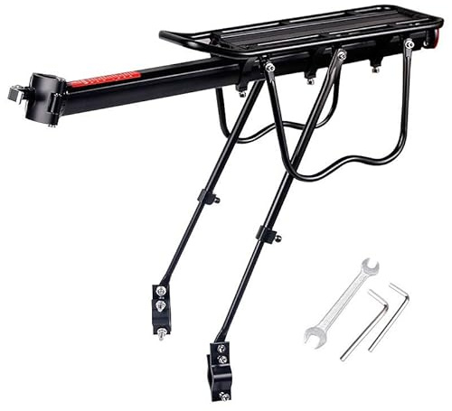 H022B - Fahrrad gepäckträger Sattelstützgepäckträger max 50Kg Komplett Aluminium Rücklichthalter Reflektor Flankenschutz - INION