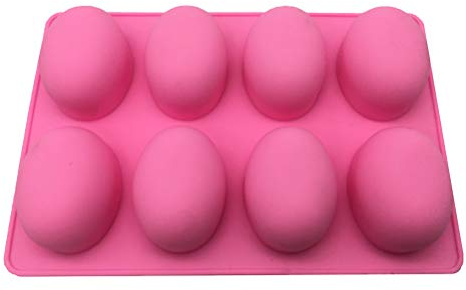 BESTonZON 8-Hohlraum Silikon Ei Formen für Schokolade, Kuchen, Dessert & Gelee, Antihaft Backform für Ostern & Backen in der Küche