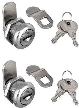 2Pcs Cabinet Cam Lock Keyed Alike Tool Box Locks 5/8 Cylinder for Truck Pickup Tool Box Vending Machine Drawer Tool box Mailbox ATM Locks Replacement