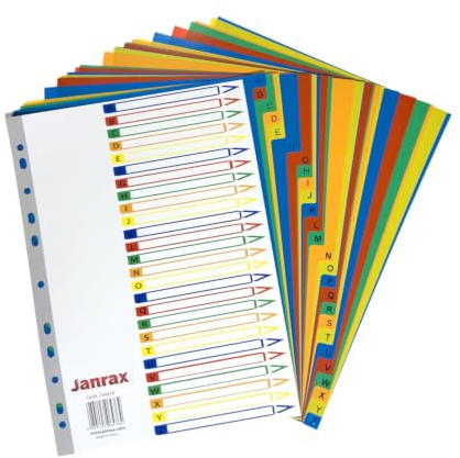 A4 A-Z 26-teilige Polypropylen-Trennblätter mit Registerabdeckung
