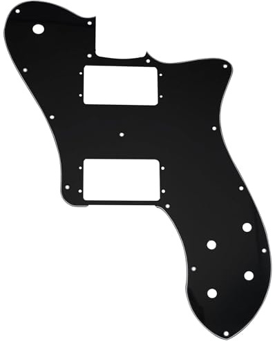Musiclily Pro 15 Löcher Breite HH Schlagbrett Pickguard 3-lagig Schwarz | für Mexico Fender 72 Tele Deluxe Style E-Gitarre
