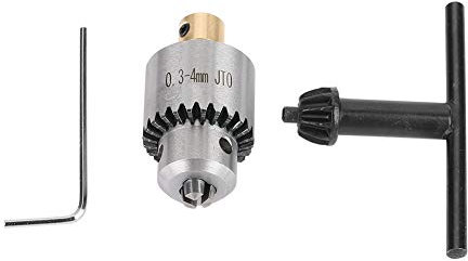 Portabrocas Cónico JTo de Metal con Llave de Portabrocas, Base de Latón, Llave Pequeña para Taladro Eléctrico de Torno