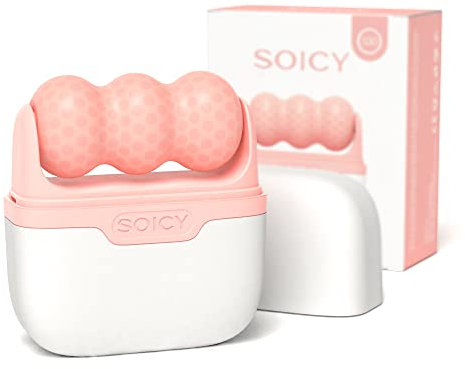 SOICY S30 2-in-1 Ice Roller Pink Facial Massager Skincare Rollers for Face & Eyes