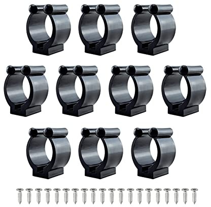 iSpchen 10 Stücke Angelrutenhalter Clips Rutenhalter für Wandmontage Angelruten Halter Organizer Wandhalter Rutenständer Angelrutenaufbewahrung klemme Set,17mm
